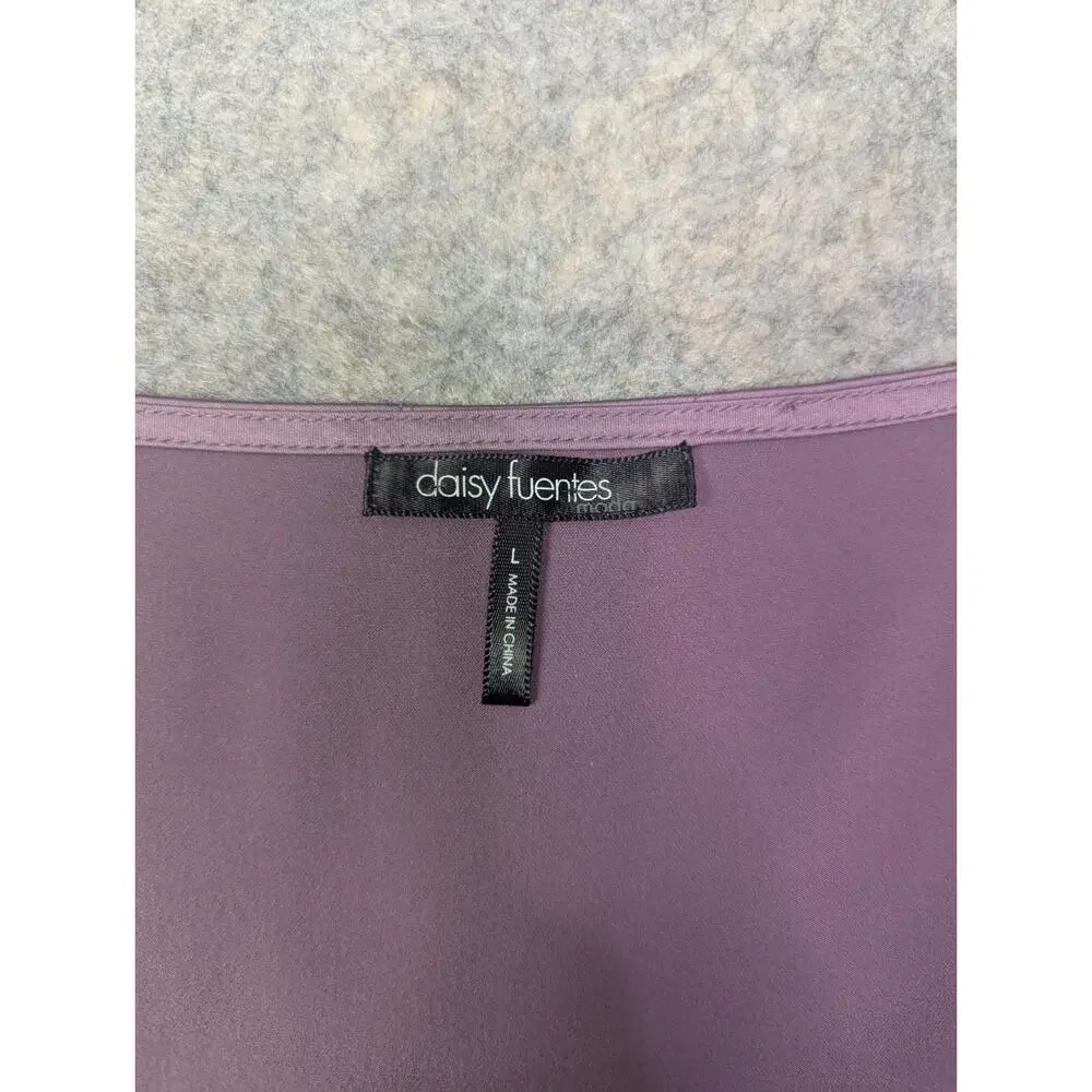NWT Purple Y2K Babydoll Short Sleeve Satin Top Daisy Fuentes